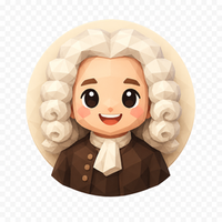 バッハの似顔絵（アプリの作曲家ずかんより）
